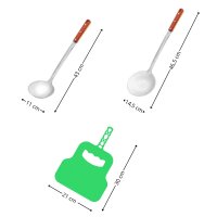 Ø44 Uchag 2mm Stahl 16L Kazan Gusseisen WOK Kasan Utschak Feuerstelle Utschag Campingofen Feldküche Außenküche Eintopfofen mit Schaumkelle Suppenkelle Grillfächer