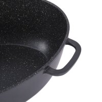 Gänsebräter 7,3 L  – Aluminiumguss Induktion Universalbräter mit Aromaknopf-Glasdeckel, Antihaftbeschichtung, langlebig, ideal für Braten