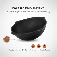 Ø44cm Uchag 2mm Stahl 22L Kazan Gusseisen Kasan Utschak Feuerstelle Utschag Campingofen Feldküche Außenküche Eintopfofen mit Schaumkelle Suppenkelle Grillfächer