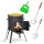 Ø36cm Uchag 2mm Stahl 10L Kazan WOK Kasan Utschak Feuerstelle Utschag Campingofen Feldküche Außenküche Eintopfofen mit Schaumkelle Suppenkelle Grillfächer