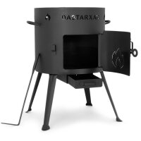 Ø36cm Uchag 2mm Stahl 8-10L Kazan Kasan Utschak Feuerstelle Utschag Campingofen Feldküche Außenküche Eintopfofen mit Schaumkelle Suppenkelle Grillfächer