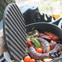 Burgerpresse Gusseisen Ø19,5 cm Grillpresse Burger Smasher Pressdeckel Fleischpresse Fleischbeschwerer Smasher Burgereisen