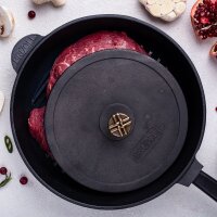 Burgerpresse Gusseisen Ø19,5 cm Grillpresse Burger Smasher Pressdeckel Fleischpresse Fleischbeschwerer Smasher Burgereisen