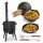 Utschak Ø49cm 2mm Stahl Feuerofen mit Abzugsrohr Aschekasten Gusseisen Kazan 22L Set Outdoor Küche Campingofen Feldküche Dutch Oven BBQ Lagerfeuer Eintopfofen