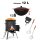 Ø36cm Uchag 2mm stahl Utschak Feuerstelle Utschag Campingofen 12L Kazan WOK Kasan (Runder boden) Feldküche Außenküche Eintopfofen mit Schaumkelle Suppenkelle Grillfächer