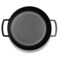 Ø36cm Uchag 2mm Stahl Gusseisenpfanne Bräter Schmortopf Feuerstelle Utschak Utschag Campingofen Grillfächer Pfannenwender Feldküche Außenküche