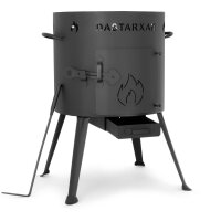 Ø36cm Uchag 2mm Stahl Gusseisenpfanne Bräter Schmortopf Feuerstelle Utschak Utschag Campingofen Grillfächer Pfannenwender Feldküche Außenküche