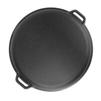 Ø36cm Uchag 2mm Stahl Utschak Gusseisenpfanne Bräter mit Deckel-Bratpfanne aus Gusseisen Schmortopf Feuerstelle Utschag Campingofen Grillfächer Pfannenwender Feldküche Außenküche