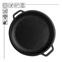 Ø36cm Uchag 2mm stahl Utschak mit Gusseisenpfanne Bräter mit Deckel-Bratpfanne aus Gusseisen Schmortopf Feuerstelle Utschag Campingofen Grillfächer Pfannenwender Feldküche Außenküche