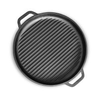 Ø36cm Uchag 2mm stahl Utschak mit Gusseisenpfanne Bräter mit Deckel-Grillpfanne aus Gusseisen Schmortopf Feuerstelle Utschag Campingofen Grillfächer Pfannenwender Feldküche Außenküche