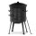Ø36cm Uchag 2mm stahl Utschak Utschag Feldküche 12L Kazan WOK Kasan (Runder boden) Feuerstelle Campingofen Außenküche Eintopfofen mit Schaumkelle Suppenkelle Grillfächer