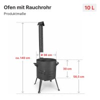 Utschak Ø36cm 2mm Stahl Feuerofen mit Abzugsrohr...