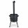 Ø36cm Uchag 2mm Stahl mit Abzugsrohr 12L Kasan Guseisen Feuerstelle Kazan WOK Utschak Utschag Feldküche Campingofen Außenküche Eintopfofen mit Schaumkelle Suppenkelle Grillfächer