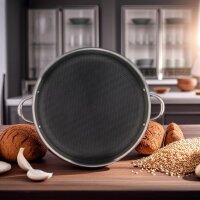 Paellapfanne Edelstahl 36 cm traditionelle Paella Pfanne Antihaft Wabenstruktur Induktion