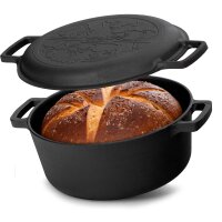 Ø24 cm Topf 4L Gusseisen mit Deckel-Bratpfanne mit...