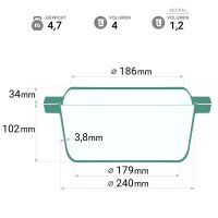 Ø24 cm Topf 4L Gusseisen mit Deckel-Bratpfanne mit Pfannenwender Gusseisentopf Brotbacken Kochtopf