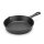 Gusseisen Wok 5 L mit Holzdeckel, Pfanne 18,5 cm & Holzspate – Servierpfanne mit Ausgießer und Wokpfanne - Braten Schmoren Servieren Induktion Gasgrill Ofen