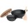 Gusseisen Wok 5 L mit Holzdeckel, Pfanne 18,5 cm & Holzspate – Servierpfanne mit Ausgießer und Wokpfanne - Braten Schmoren Servieren Induktion Gasgrill Ofen