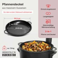 Utschak Ø44cm 2mm Stahl Feuerofen mit Abzugsrohr Aschekasten Gusseisen Kazan 16L Set Outdoor Küche Campingofen Feldküche Dutch Oven BBQ Lagerfeuer Eintopfofen