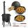 Utschak Ø44cm 2mm Stahl Feuerofen mit Abzugsrohr Aschekasten Gusseisen Kazan 16L Set Outdoor Küche Campingofen Feldküche Dutch Oven BBQ Lagerfeuer Eintopfofen