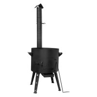 Ø44cm Uchag 2mm Stahl Abzugsrohr mit Adapter-Ringe 10L Kazan Gusseisen WOK Kasan Utschak Utschag Feldküche Feuerstelle Campingofen Außenküche Eintopfofen