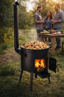 Ø40cm Uchag 2mm Stahl Abzugsrohr Adapter-Ringe 12L Kazan Feuerstelle Kasan Kessel Utschag Utschak-Ofen Feldküche  Campingofen Außenküche Eintopfofen Schaumkelle Grillfächer Orientalischer Teller