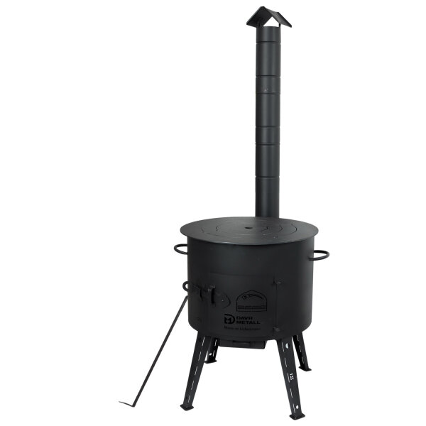 Ø49cm Uchag 2mm stahl Utschak mit Adapter-Ringe Rohr 22L Kazan Kasan Utschag Feldküche Feuerstelle Campingofen Außenküche Eintopfofen Schaumkelle Grillfächer Orientalischer Teller