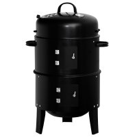 Räucher Ofen - Rund Holzkohlegrill - Camping Mini...