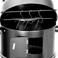 Räucher Ofen - Rund Holzkohlegrill - Camping Mini Tisch Smoker Schrank BBQ aus Stahl