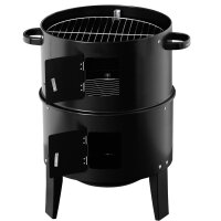 Räucher Ofen - Rund Holzkohlegrill - Camping Mini Tisch Smoker Schrank BBQ aus Stahl