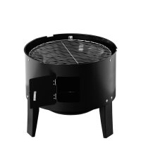 Räucher Ofen - Rund Holzkohlegrill - Camping Mini Tisch Smoker Schrank BBQ aus Stahl