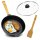 Ø24 - 28 cm Pfanne aus Gusseisen mit Holzgriff Glasdeckel abschraubbar Gusseisenpfanne Bratpfanne Steakpfannen Cast Iron Pan Feuerpfanne alle Herdarten Induktion Pfannenwender