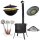Ø40cm Uchag 2mm stahl Utschak-Ofen Adapter-Ringe Abzugsrohr 12L Kazan eben Kasan Utschag Feldküche Feuerstelle Campingofen Außenküche Eintopfofen Schaumkelle Orientalischer Teller
