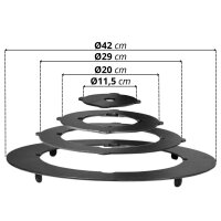 Ø40cm Uchag 2mm stahl Utschak-Ofen Adapter-Ringe Abzugsrohr 12L Kazan eben Kasan Utschag Feldküche Feuerstelle Campingofen Außenküche Eintopfofen Schaumkelle