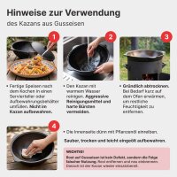 Utschag Feuerstelle Ø36cm aus 2mm Stahl mit 10L Gusseisen Kazan Set – Outdoor Ofen, Feldküche, Camping Grill inkl. Rauchrohr, Seitentisch & Zubehör
