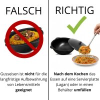 Variation: Kazan Gusseisen mit Deckel – Original Uzbekischer Kazan Namangan Dutch Oven Feuertopf für Camping Grill Outdoor Schwenktopf für Plov Wok Eintopf robuster Gusseisenkessel