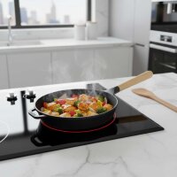 Gusseisen Pfanne 22-28 cm Schmorpfanne Bratpfanne mit Griff abschraubbar Gußeisenpfanne für alle Herdarten inkl. Induktion