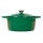 Ø24-26cm Emailliert Gusseisen Topf Bräter Dutch Oven backofengeeignet mit Deckel - für Braten Küche Backen Schmoren Grün Kochtopf Schmortopf Suppentopf Gemüsetopf