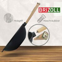 Gusseisen Wok Pfanne 24-26 cm BRIZOLL Wokpfanne für Gasgrill, Herd, Ofen, Lagerfeuer Asia Gusseisenpfanne Induktionsgeeignet Cast Iron