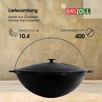 Ø40 Uchag mit 12L Kazan Utschak mit Abzugsrohr Utschag 2mm stahl Kessel mit Deckel aus Gusseisen Kasan Feuerstelle Feldküche