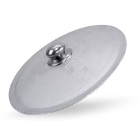 Wok 30 cm aus Gusseisen 4,7 L mit zwei Griffen Aluminiumdeckel Bambus-Küchenutensilien usbekischer Pchak Laganteller handbemalt Orientalisches Kochset