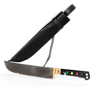 Wok 30 cm aus Gusseisen 4,7 L mit zwei Griffen Aluminiumdeckel Bambus-Küchenutensilien usbekischer Pchak Laganteller handbemalt Orientalisches Kochset