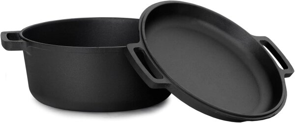 Ø24-28cm Brotbacken Gusseisen Topf 4-6L Gusseisentopf mit Deckel-Brat, 51,90 €
