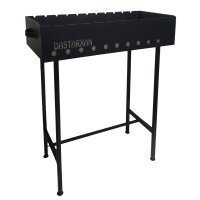 Holzkohlegrill für 11 Spieße Mangal BBQ Schaschlik Grill Außenküche Campen Garten Schaschlikgrill Grillkamin Standgrill