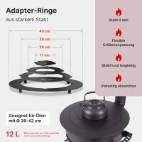 Ø38-42 cm Adapter - Ringe für Eintopfofen Utschak Herdplatte für Feuerkessel Kasan Adaptierung Kazan