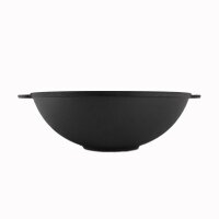Wok Bratpfanne aus Gusseisen mit zwei griffen + Deckel aus Gusseisen Asia Wokpfanne Induktion