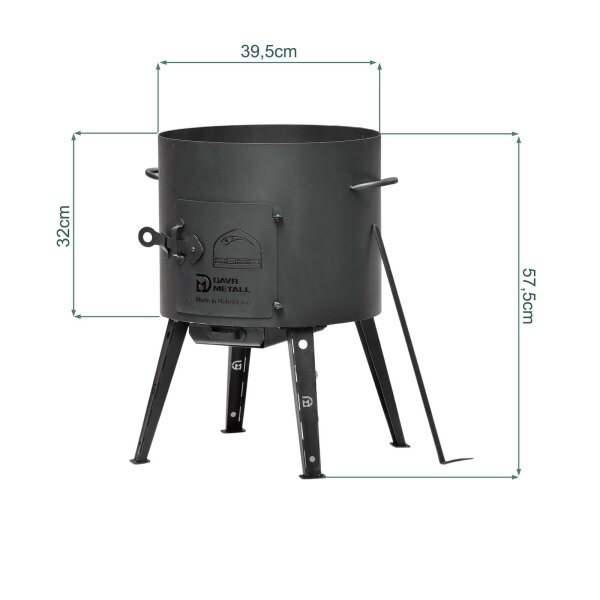 Ø 40cm Uchag 2 mm Stahl  für 12 L Kasan Feuerstelle  Feldküche Campingofen Außenküche Utschak Utschag
