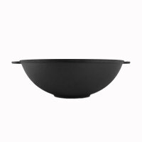 Wok Ø28 cm Wokpfanne 3,7 L Bratpfanne Gusseisen Deckel Asia Schmortopf 2x Servierpfanne 22 cm aus Gusseisen emailliert Wok-Pfanne mit Holzbrett Lagan Ljagan
