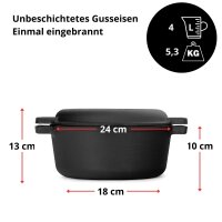 Gusseisen Set Ø24 cm Topf Gusseisentopf...