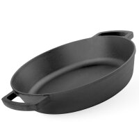 Ø 34-36 cm Schmorpfanne  Gusseisen Pfanne Servierpfanne Bratpfanne Kasserolle Topf Bräter Bratentopf backofengeeignet induktion Backen Schmoren Braten